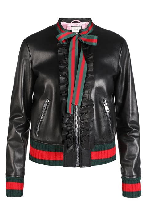 black silk gucci jacket women ebay|Gucci black leather jacket.